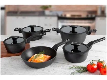 Jogo de Panelas Brinox Cerâmico 5 Peças Carbon Ceramic Life Indução